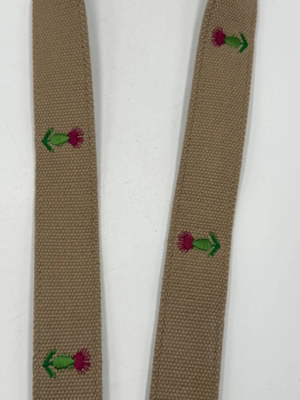 Nexbelt Golf Ratchet Belt Tan Thistle Cactus Flower Print Fits Up to 41